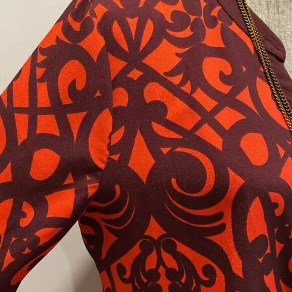 New York & Company Red Button Down Blouse Size Large - Picture 6 of 16